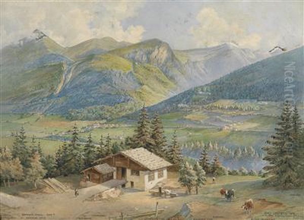 Die Umgebung Von Bad Gastein Oil Painting by Ladislaus Eugen Petrovits