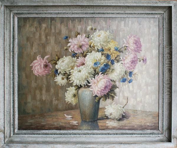 Floral Still Life Oil Painting by Victor Petry