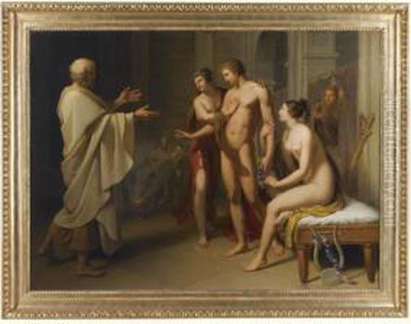 Socrates Reproaching Alcibiades Oil Painting by Anton Petter