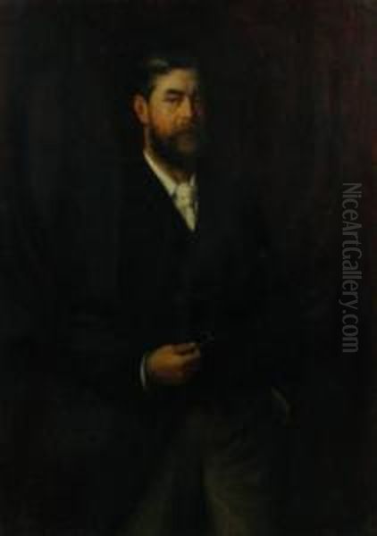 Portrait Of John Thewlis Johnson Oil Painting by John Pettie