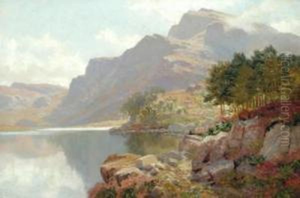 Llyn Cwm Bycham Oil Painting by Edwin Alfred Pettitt