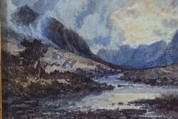 Highland River Landscape Oil Painting by Edwin Alfred Pettitt