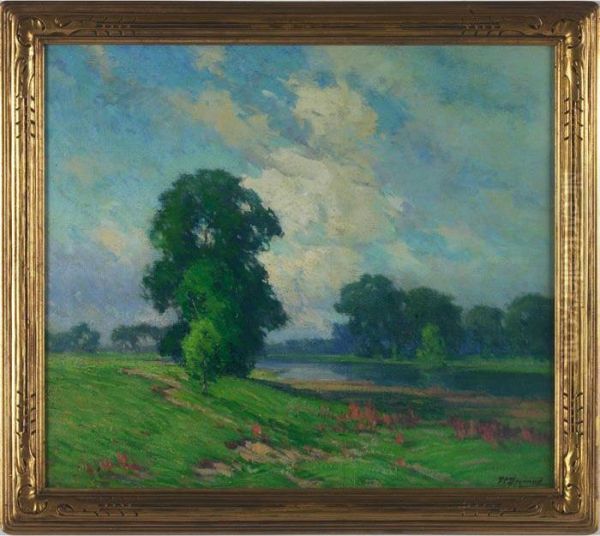 Spring Landscape Oil Painting by Frank Charles Peyraud