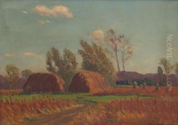 Early Autumn Landscape Oil Painting by Frank Charles Peyraud