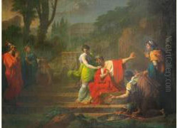 OEdipe A Colone Oil Painting by Jean-Francois Pierre Peyron