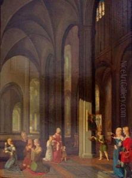 Kircheninterieur Mit Zahlreichen Personen Oil Painting by Franz Pforr