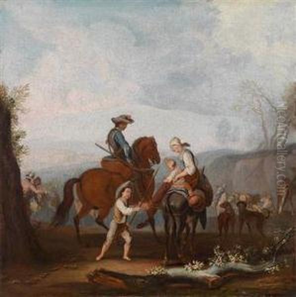 Eine Marketenderszene Oil Painting by Johann Georg Pforr