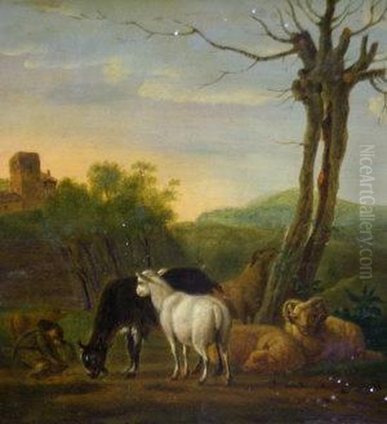 Shepherd Resting By A Tree Oil Painting by Johann Georg Pforr