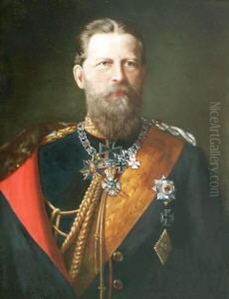 Brustbild Kronprinz Friedrich Wilhelm - Der Spatere Kaiser Friedrich Iii Oil Painting by Minna Pfuller