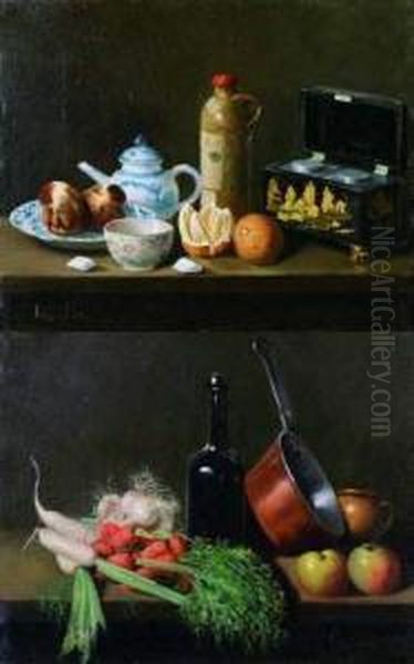 Nature Morte Aux Legumes Oil Painting by Adolphe Phalipon