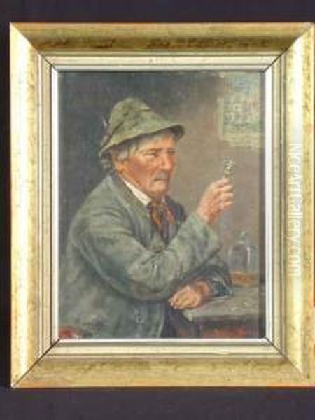 Mann Mit Glas Oil Painting by Phb Monogrammist