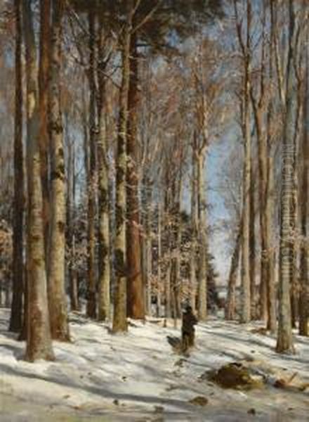 Winter In New Hampshire Oil Painting by William Preston Phelps