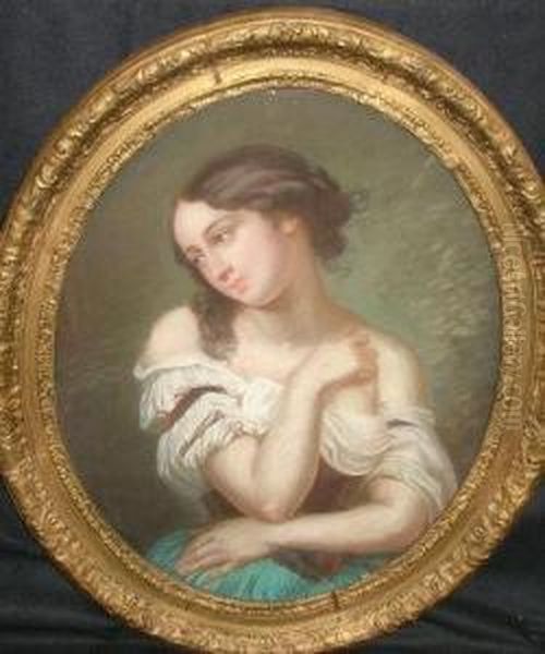 Portrait Of A Young Lady Oil Painting by Jules Philippe