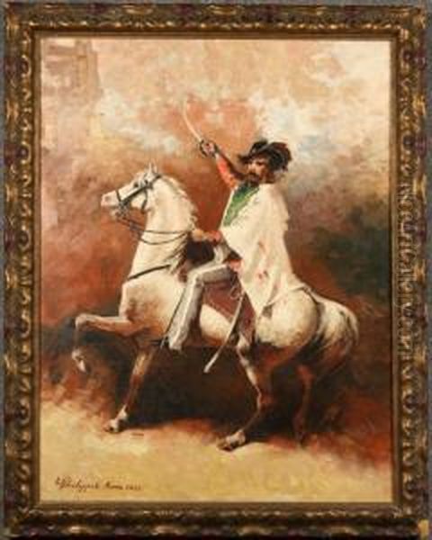 ''garibaldi A Cavallo'' Oil Painting by Leon Philippet