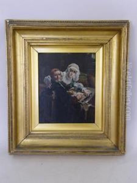 In A Gilt Frame Oil Painting by F.A. Philips