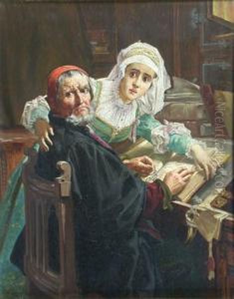 The Forbidden Reading Oil Painting by Frank Albert Philips