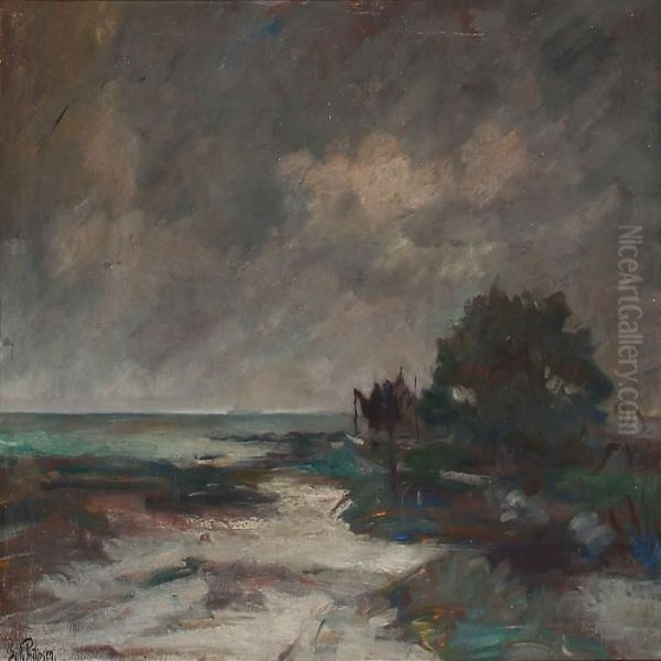 Evening Coastal Scene Oil Painting by Sally Philipsen