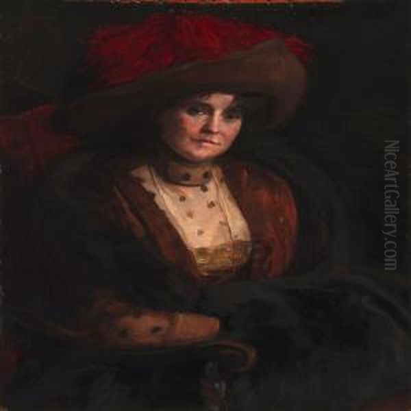 Portrait Of A Lady, Presumably The Artist's Mother Sophie Philipsen, Nee Wagner Oil Painting by Sally Philipsen