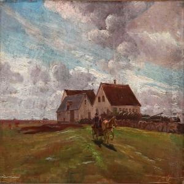 Cloudy Summer Day On Saltholm Island Oil Painting by Theodor Philipsen