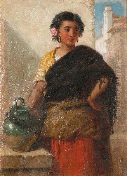 Portrait Of A Spanish Girl Oil Painting by John Phillip