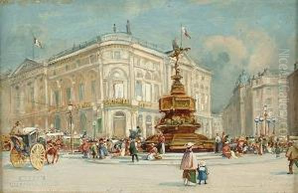 Picadilly Circus, London Oil Painting by Charles Gustav Louis Phillips