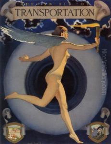 The Spirit Of Transportation Oil Painting by Coles Phillips