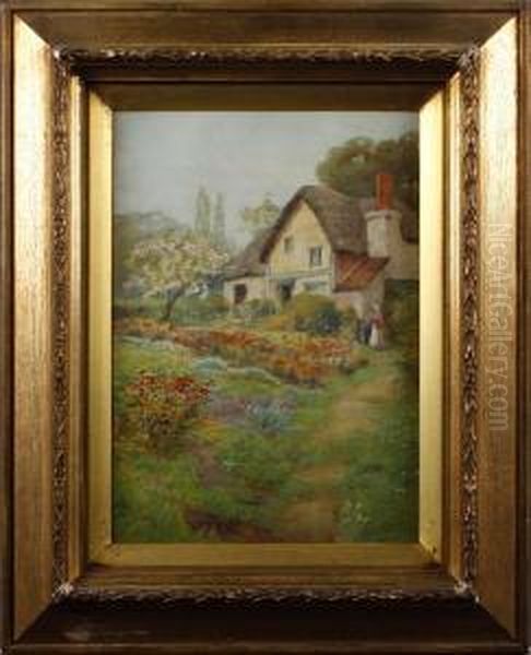 A Garden In Spring Oil Painting by Thomas Phillips