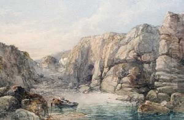 Porthgwrrah Near Land's End Oil Painting by James George Philp