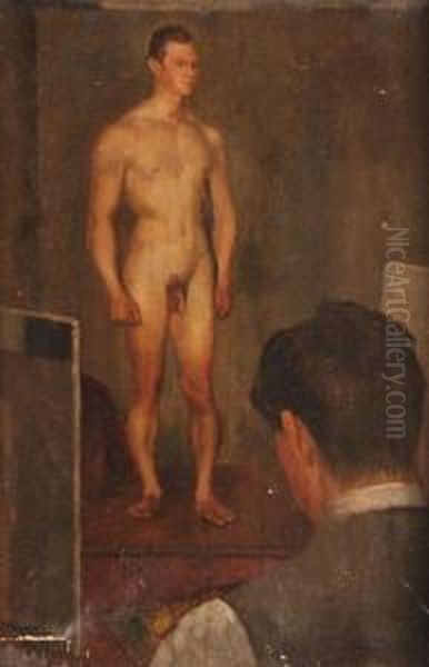 'classical Study': Male Nude Oil Painting by Glyn Warren Philpot