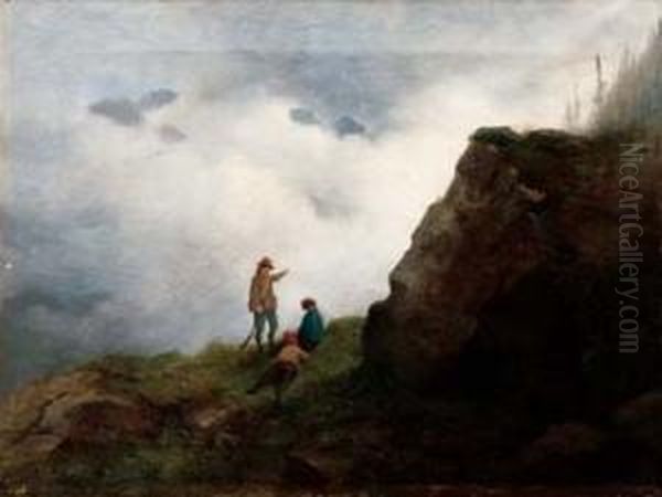 In Montagna - 1861 Oil Painting by Carlo Piacenza