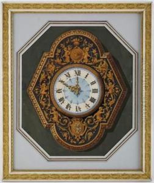 Projet Pour Une Horloge Avec Putti Oil Painting by Charles Piaget