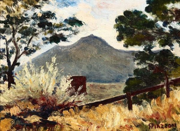 San Anselmo Oil Painting by Gottardo Piazzoni