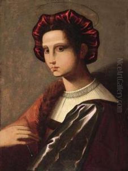 Portrait Of A Lady Oil Painting by Andrea Piccinelli Il Brescianino