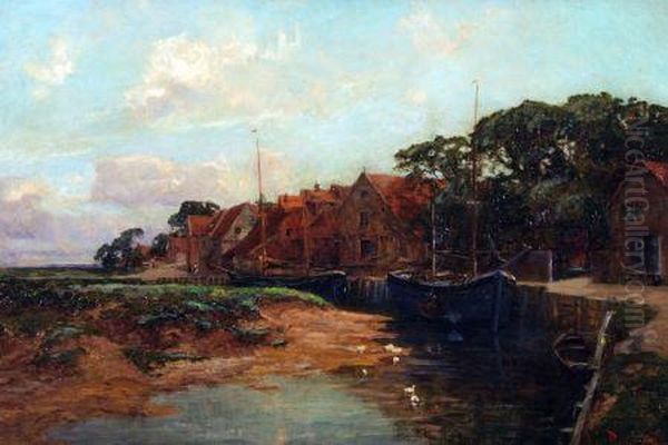 Blakeney Quay Oil Painting by Joseph Langsdale Pickering