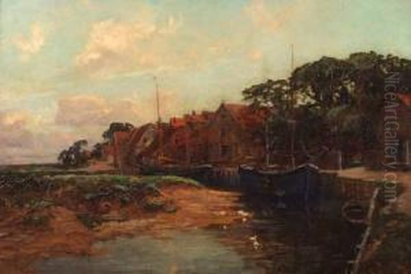 Blakeney Quay Oil Painting by Joseph Langsdale Pickering