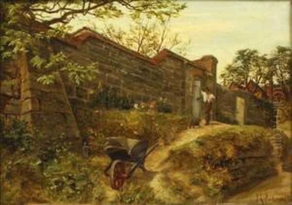 The Old Garden Oil Painting by Joseph Langsdale Pickering