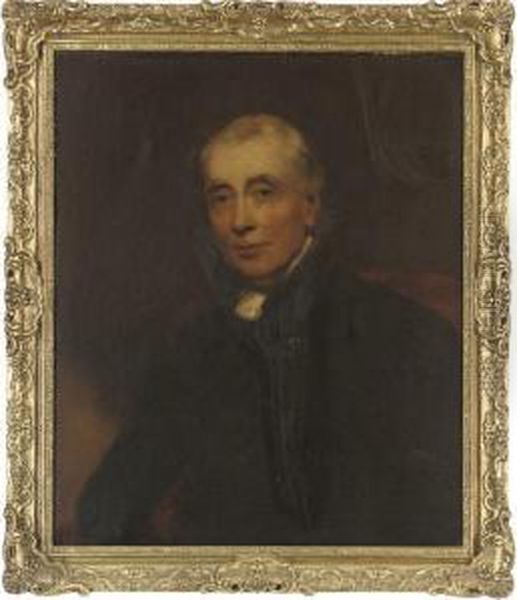 Portrait Of The Reverend Isaac Donnithorn Of Hereford, Half-length, In A Black Coat And White Stock Oil Painting by Henry William Pickersgill