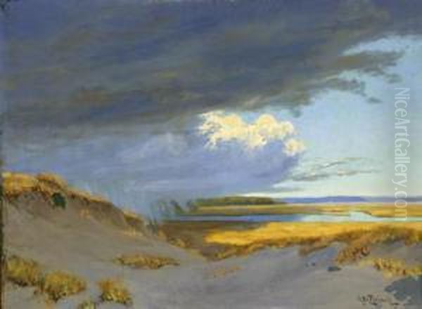 Salt Marsh - Etaples (france) Oil Painting by George W. Picknell