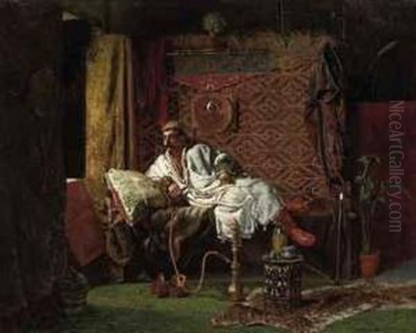 The Opium Den Oil Painting by William Lamb Picknell