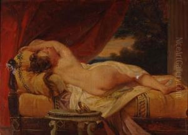 Jeune Femme Nue Etendue Sur Un Sofa Oil Painting by Francois Edouard Picot