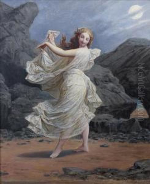 Danseuse Au Clair De Lune, Esquisse Oil Painting by Henri Pierre Picou