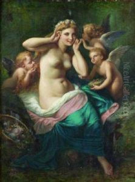 Venus Entouree De Putti Oil Painting by Henri Pierre Picou