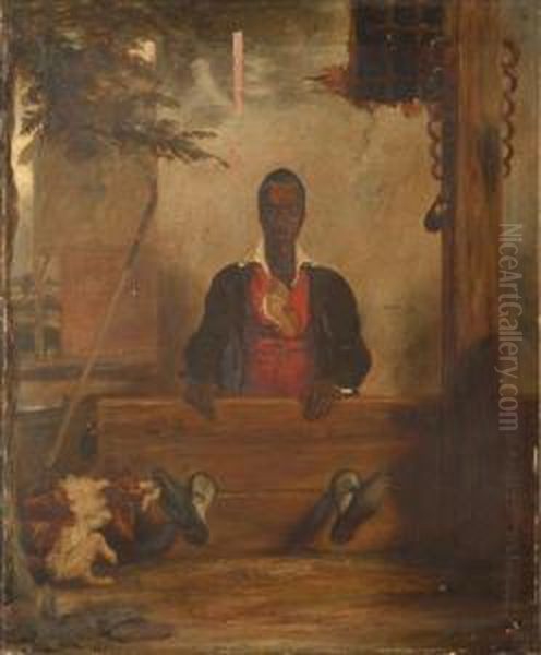 A Negro In The Stocks Oil Painting by Henry James Pidding