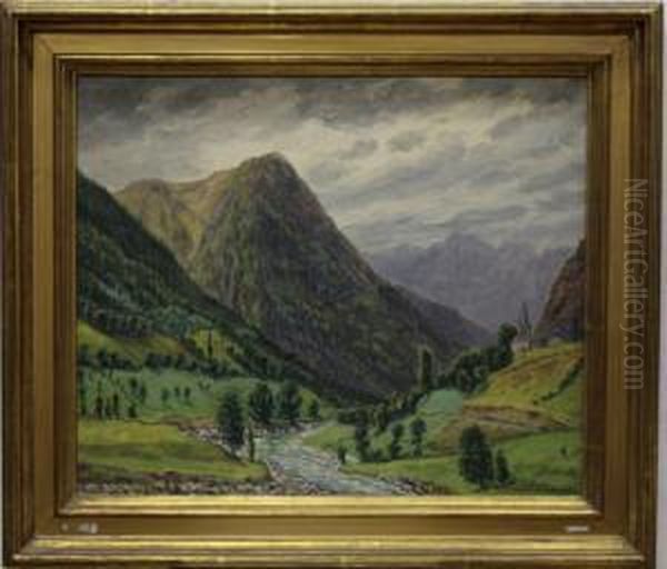 Vall D'aran Oil Painting by Mariano Pidelaserra Y Brias