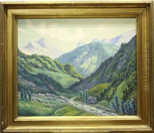 Vall D'aran Oil Painting by Mariano Pidelaserra Y Brias