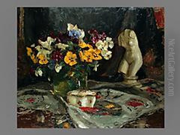 Stilleben Mit Blumenstrauss Oil Painting by Carl Piepho