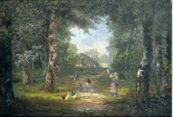 Coin De Ferme Oil Painting by Francois Pierdon