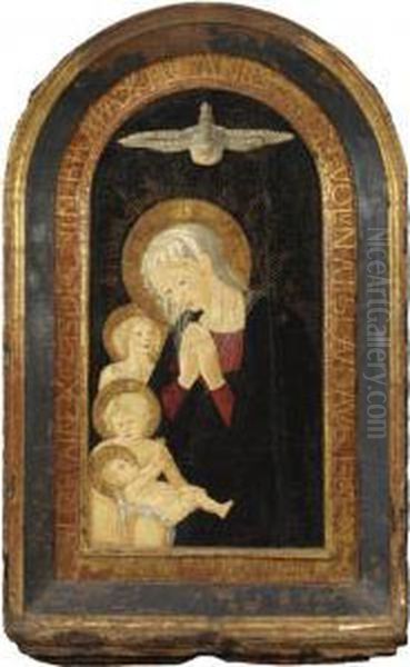 Madonna In Adorazione Del Bambino, Con San Giovannino E Un Angelo Oil Painting by Piero Di Lorenzo Di Pratese