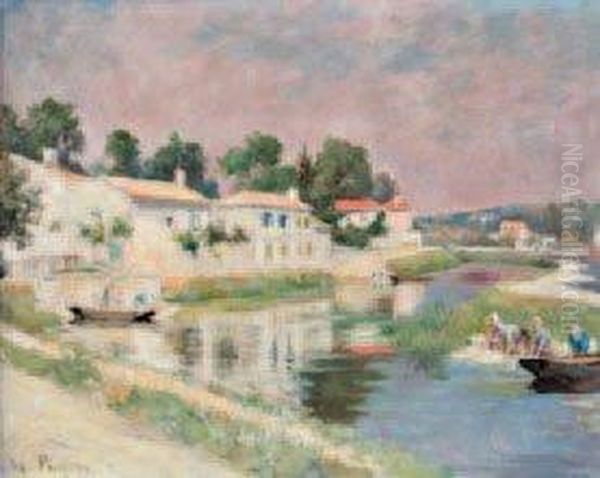 Les Lavandieres A Saint-remy De Provence Oil Painting by Louis Maurice Pierrey