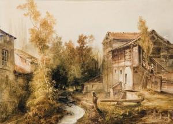 Bord De Riviere Oil Painting by Charles Pierron